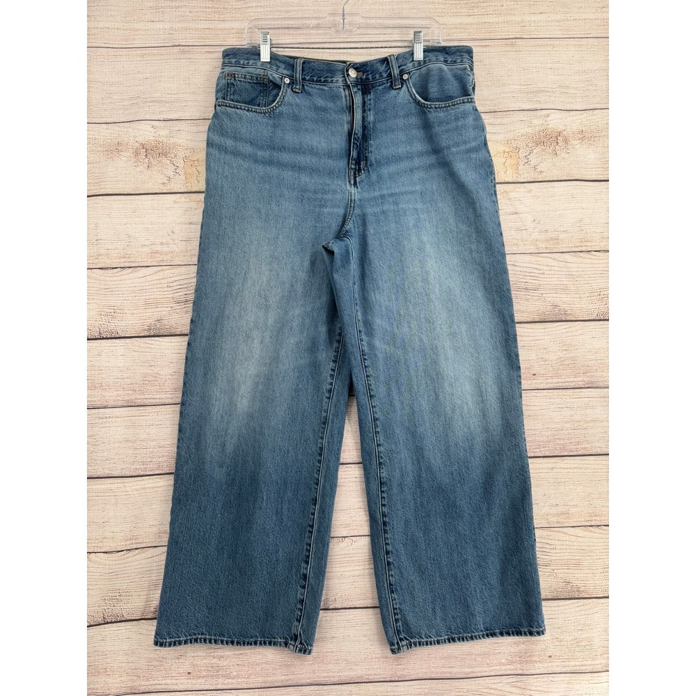 Madewell Superwide-Leg Jeans Womens 32 Blue Medium Wash High Rise Denim